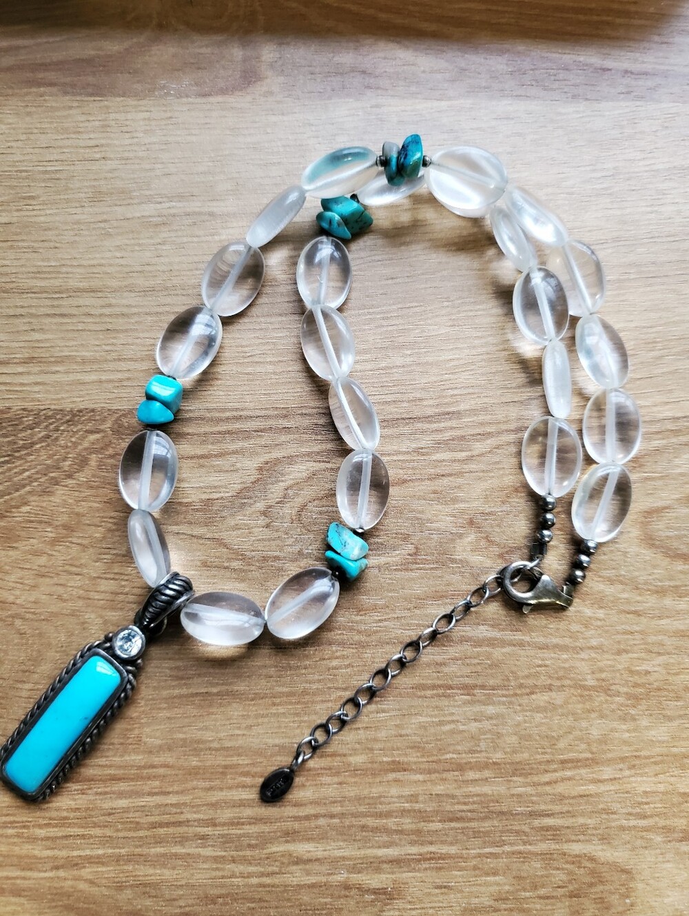 Barse Vintage Sterling Silver 925 with Quartz and Turquoise  Necklace & Pendant